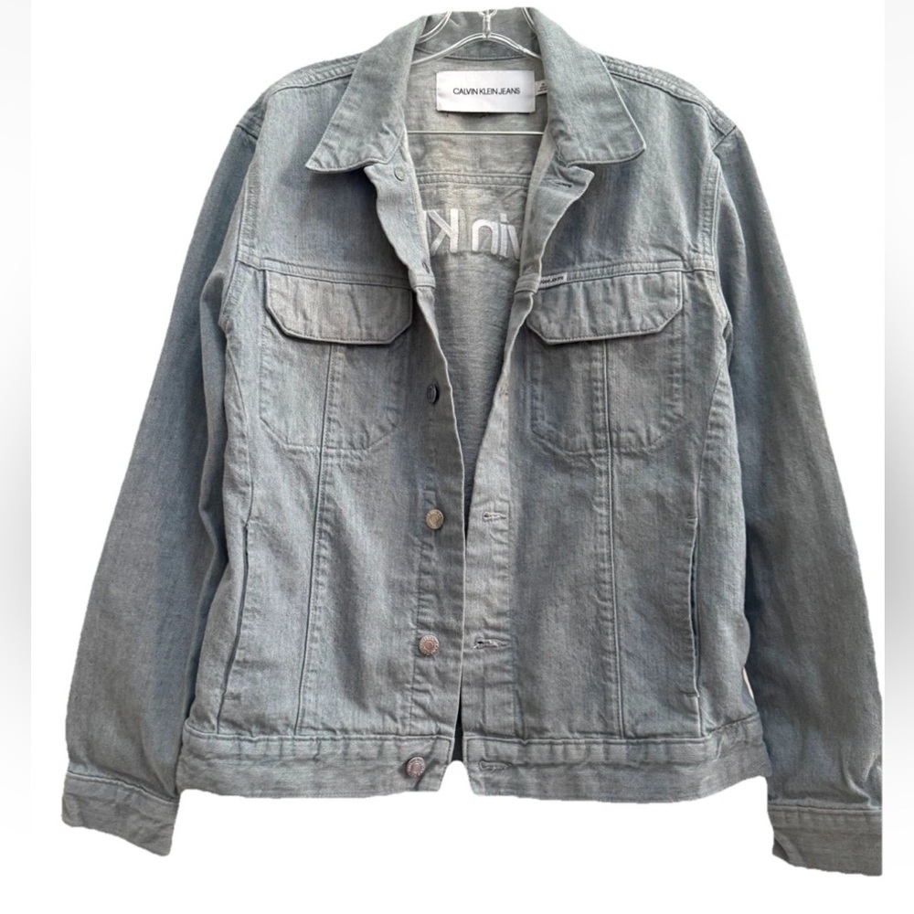 Calvin Klein Jeans Denim Jacket Size M Embroidered Unisex
